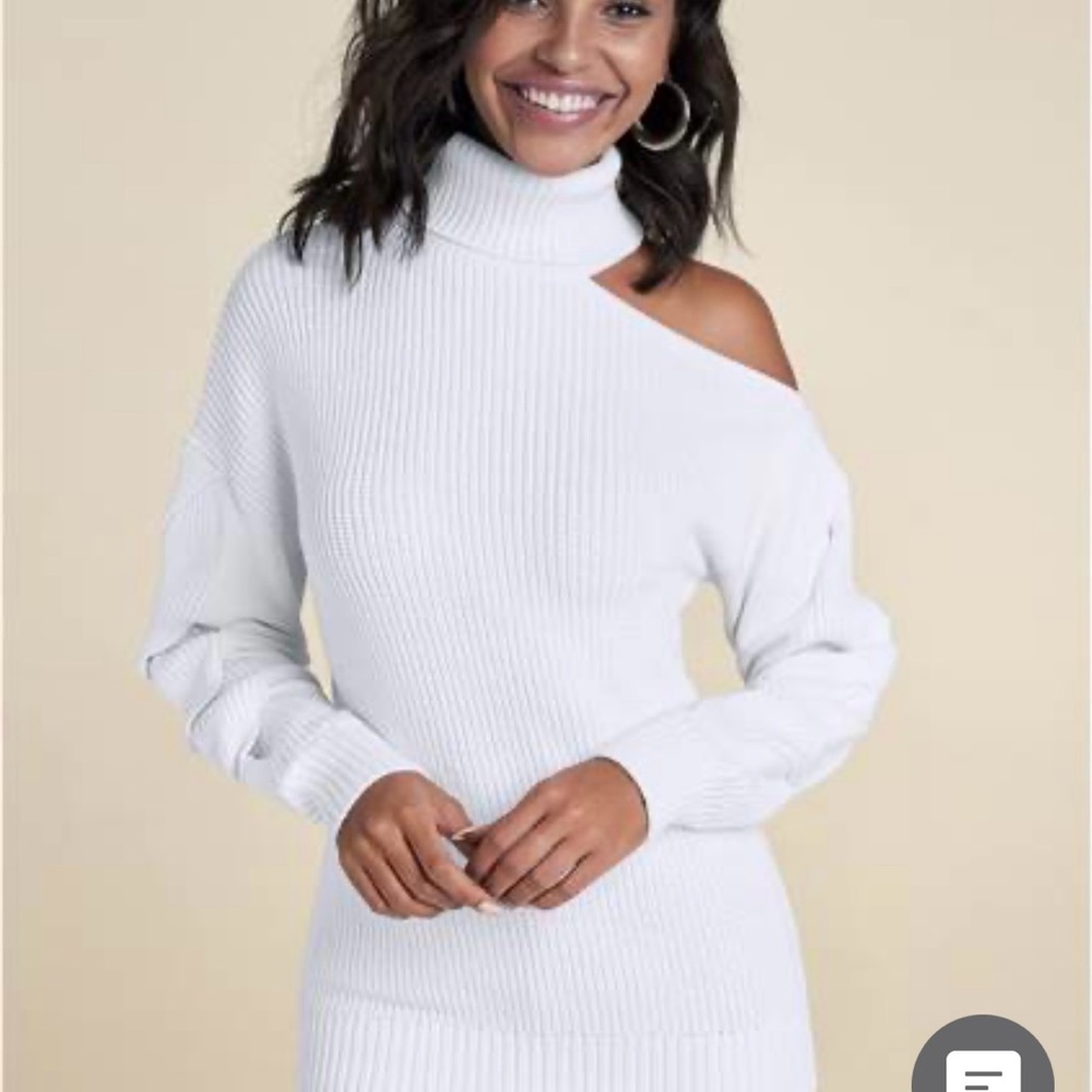 Ladies gray sweater on off one shoulder